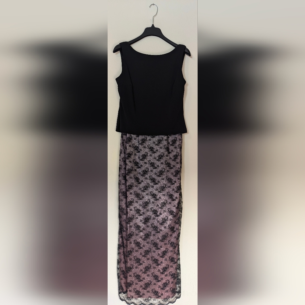 Arianna by Rachel Kaye black sleeveless dress with lace size 10P